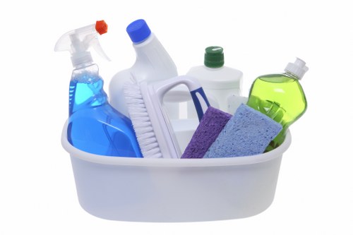 Office workspace being cleaned during routine maintenance