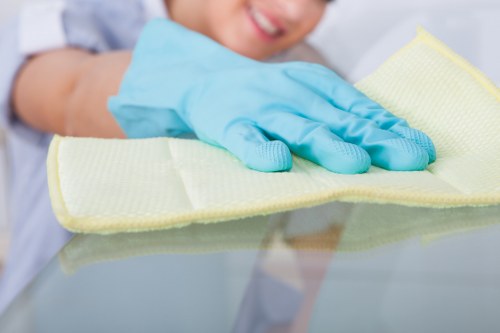 Cleaner sanitising a bathroom during one off cleaning