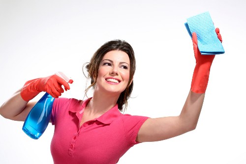 Professional deep cleaning tools and organized room refresh