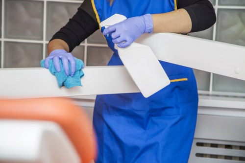 Office sanitizing of high-touch surfaces in a shared workspace