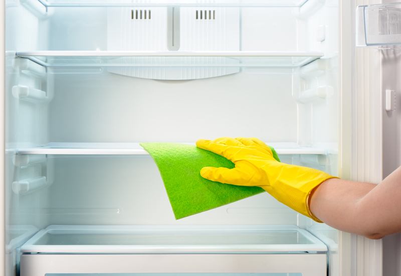 Professional cleaners clean